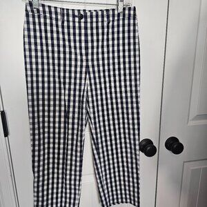 Jones New York Navy Checked Stretch Capris SZ 4P